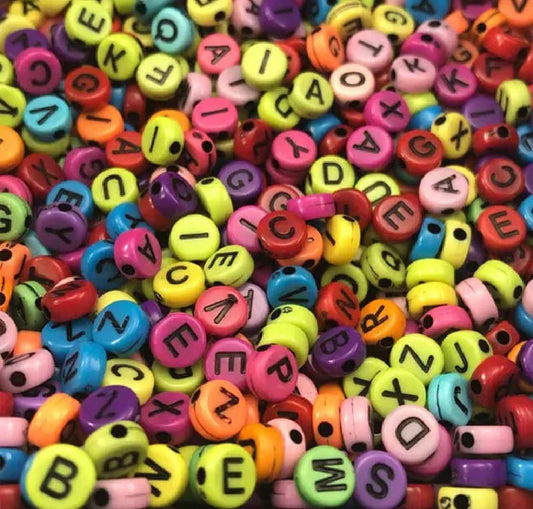 Alphabet Beads Mixed Color Square Shape Beads