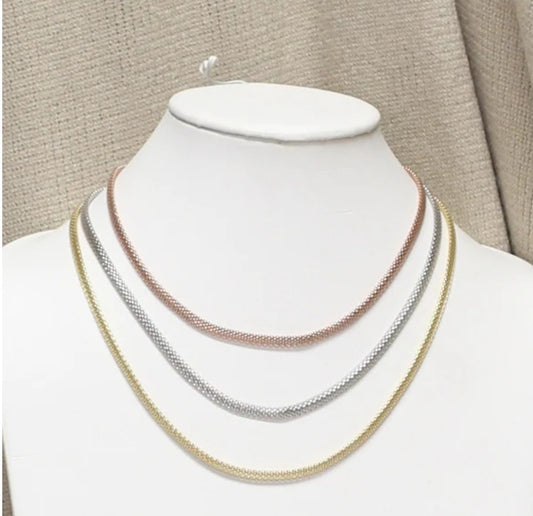 Italian Tri Tone choker Necklace