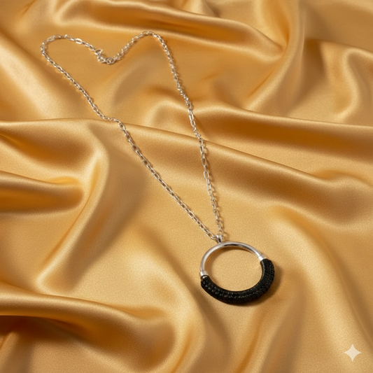 Circle Wrapped Leather Necklace