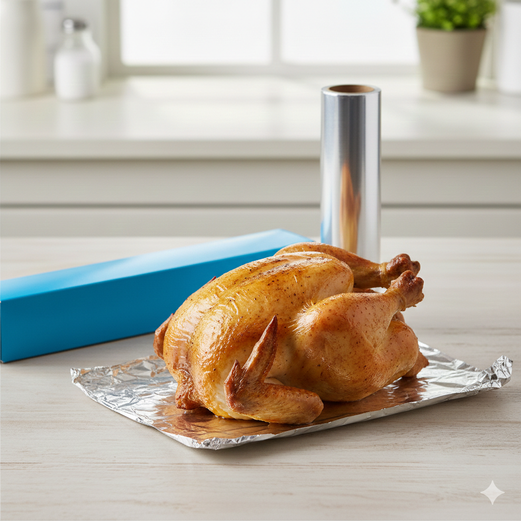 Aluminium Foil Roll Sheet – Heat Resistant Kitchen & Food Wrapping Foil for Cooking & Baking