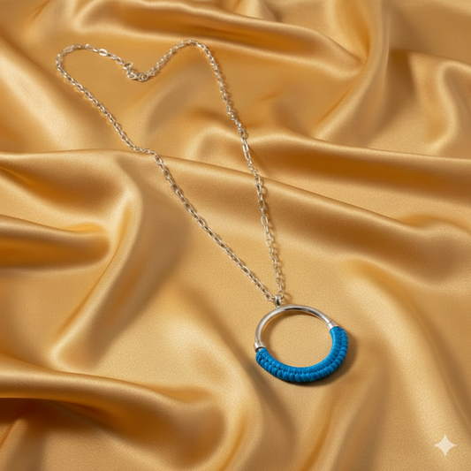 Circle Wrapped Leather Necklace