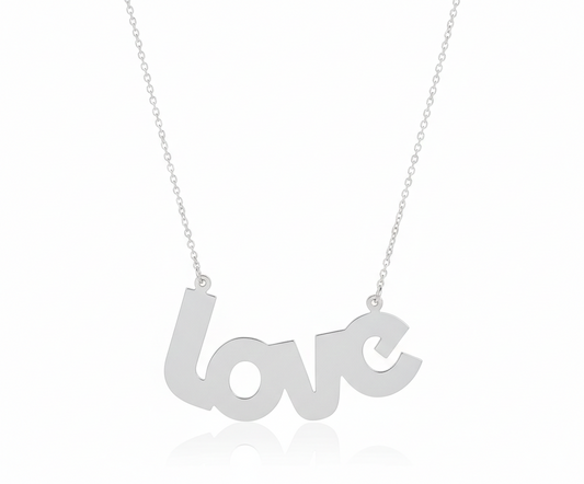 YOU NEED IS NEON LOVE NECKLACE – PINK and SILVER For Women