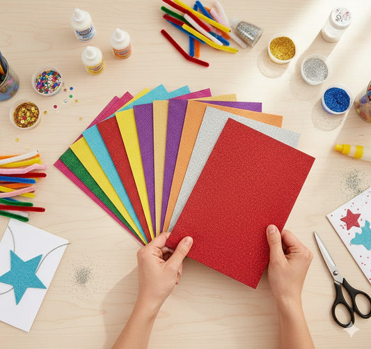 Self Adhesive Sticky Glitter Sparkles Foam Sheet with Sticky Back Pack