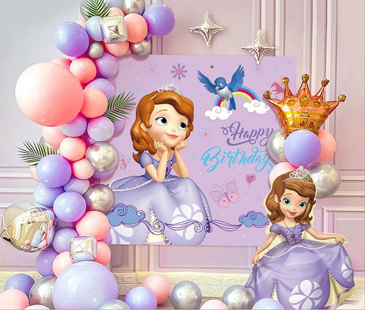 SOFIA PRINCESS FOIL BALLOONS THEME for BIRTHDAY PARTY DECORATIONS