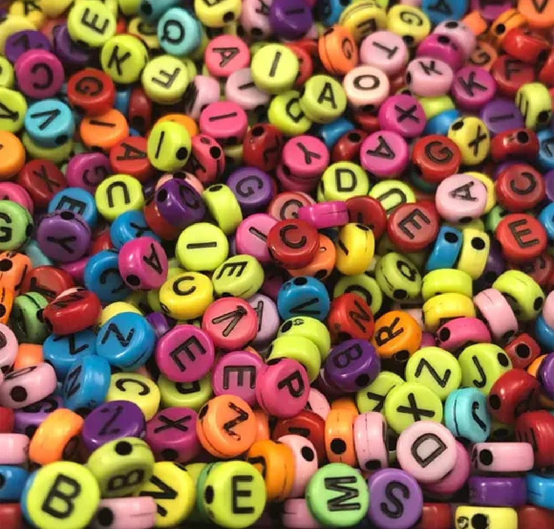 Alphabet Beads Mixed Color Square Shape Beads