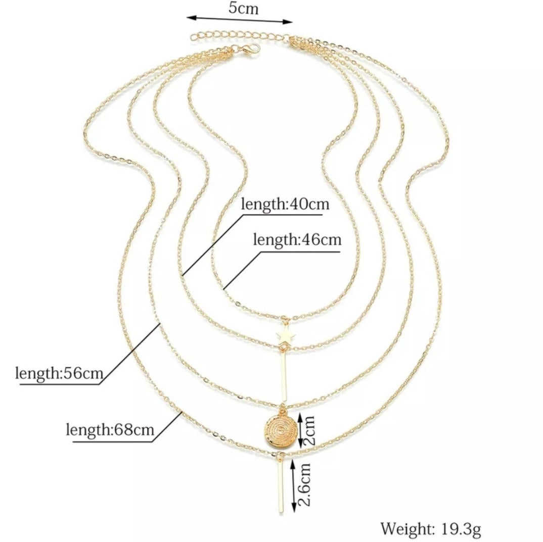 4 Layered Chain necklace for Girls