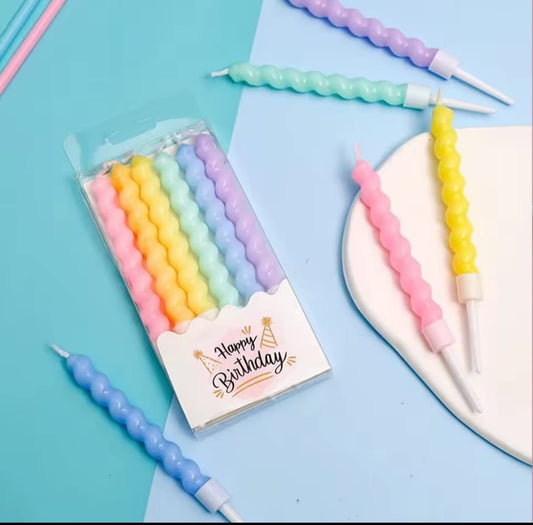 Twisted Spiral Birthday Candles Set