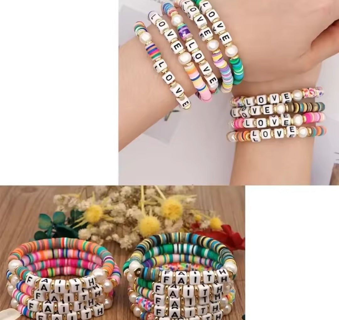 Alphabet Beads Mixed Color Square Shape Beads