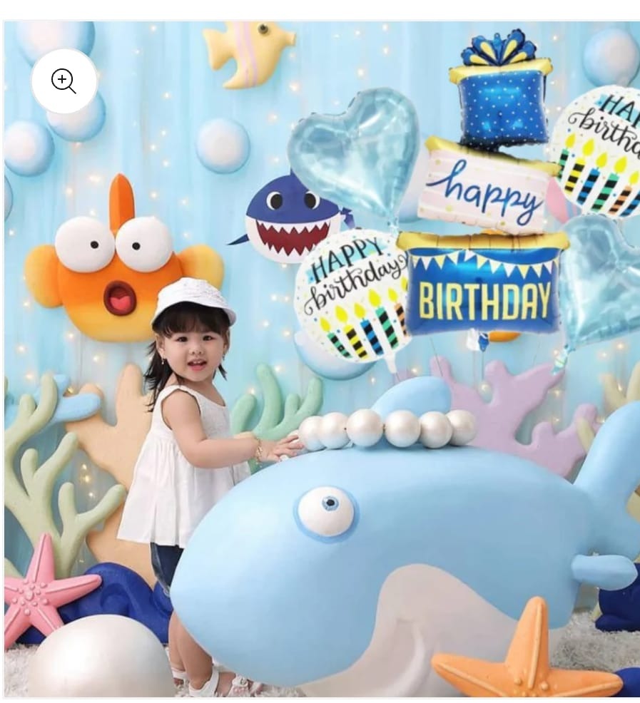 3D Happy Birthday 5 Pcs Foil Balloons Set