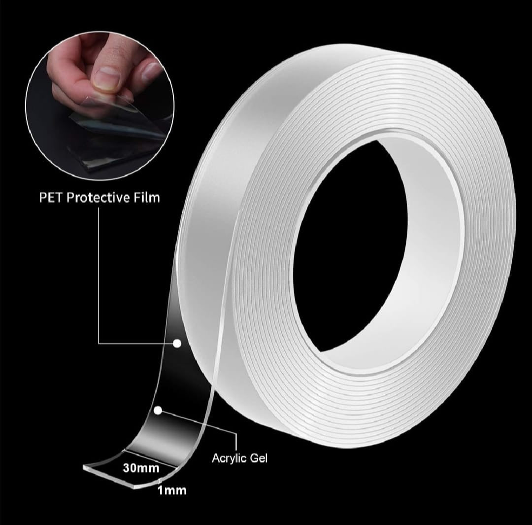 Nano tape Double sided Washable silicon Transparent tape